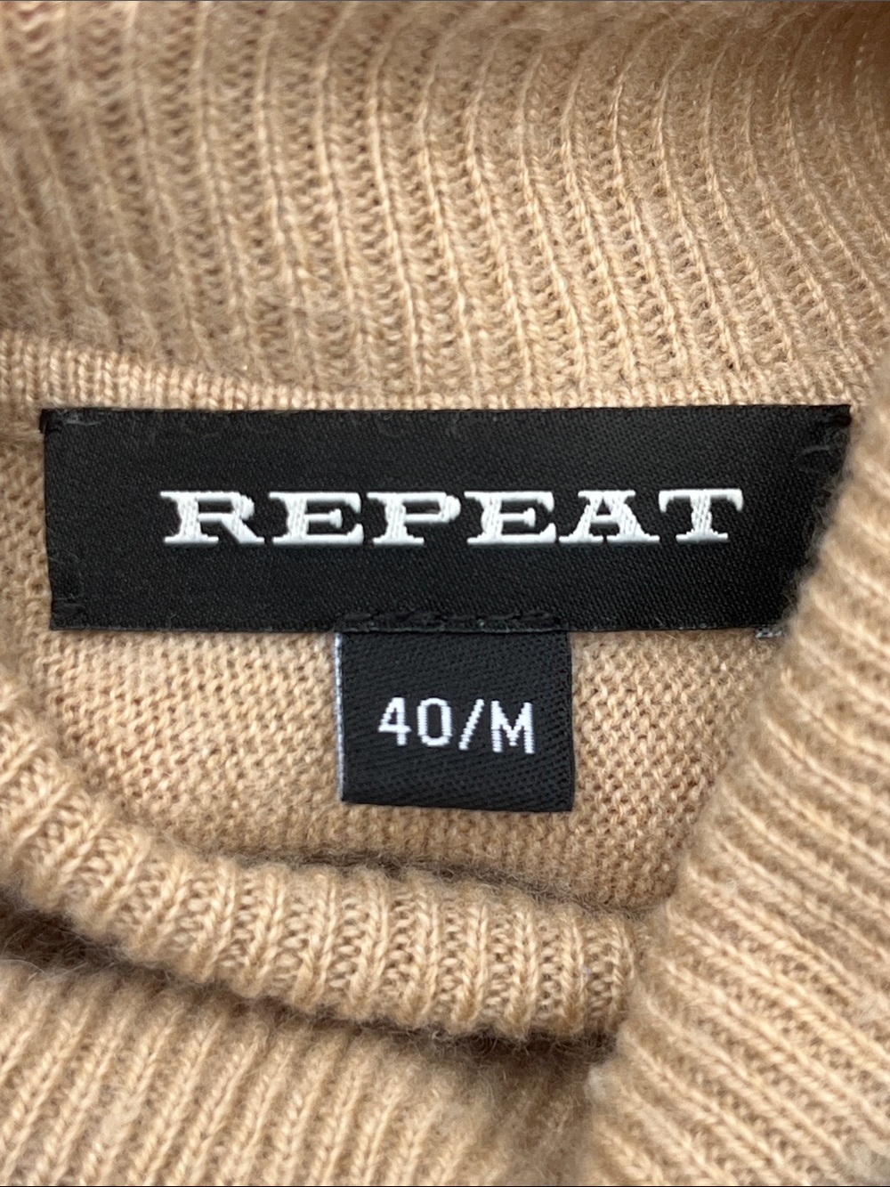 REPEAT Wool Cashmere Oversized Fine Knit Sweater Beige Size Medium - Picture 8 of 11